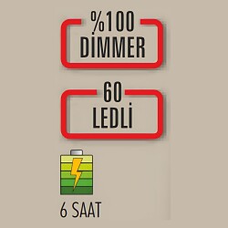 Cata CT-9953 Aras 60 Ledli Dimmerli Işıldak - Cata (1)