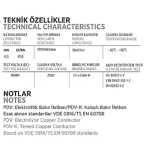 Erse 4x2x0,50 mm² PDV Telefon Kablosu - 3