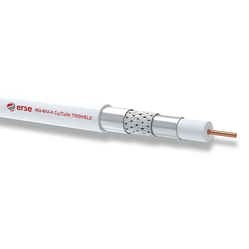 Erse Coaxial RG 6/U-4 Cu/CuSn TRISHIELD Class A+ HFFR Anten Kablosu - 1