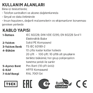 Erse HBH 3x2x0,50 mm² Telefon Kablosu - 3