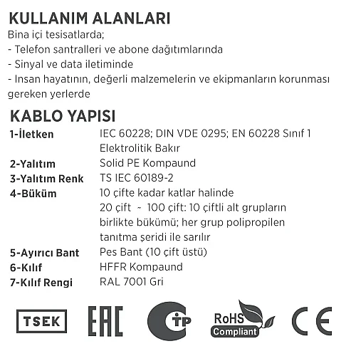 Erse HBH 3x2x0,50 mm² Telefon Kablosu - 3