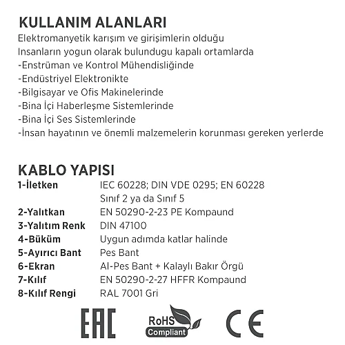 Erse LI2Y(St)CH 2x2x0,22 mm² Sinyal Kablosu - 3