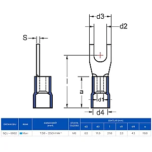 Gwest GÇU-6002 1.50 - 2.50 mm ² Çatal Tip İzoleli Kablo Ucu - GWEST (1)