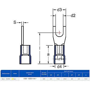 Gwest GÇU-8002 4.00 - 6.00 mm ² Çatal Tip İzoleli Kablo Ucu - GWEST (1)