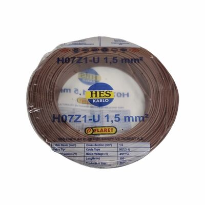 Hes Nya Kablo 1,5 Mm Kahverengi (H07z1-U) Halojen Free - 1