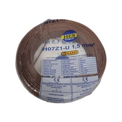 Hes Nya Kablo 1,5 Mm Kahverengi (H07z1-U) Halojen Free - 3