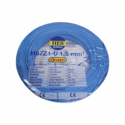Hes Nya Kablo 1,5 Mm Mavi (H07z1-U) Halojen Free - 1