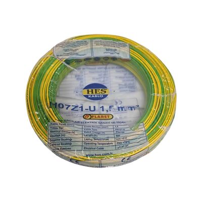 Hes Nya Kablo 1,5 Mm Sarıyeşil (H07z1-U) Halojen Free - 1