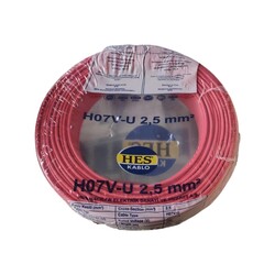 Hes Nya Kablo 2,5 mm² Kırmızı ( H07v-U ) - HES Kablo