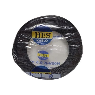 Hes Nyaf Kablo 0,50 mm² Siyah ( H05v-K ) - 3