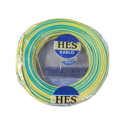 Hes Nyaf Kablo 1,5 mm² Sarıyeşil ( H07v-K ) - 3