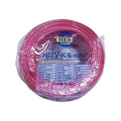 Hes Nyaf Kablo 6 mm² Kırmızı ( H07v-K ) - HES Kablo