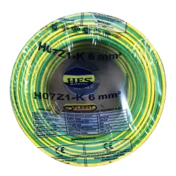 Hes Nyaf Kablo 6mm Sarıyeşil (H07z1-K) Halojen Free 