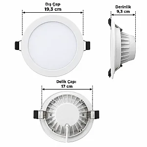 Jupiter LD397 B 26W Sıva Altı Led Panel 6400K Beyaz Işık - 4