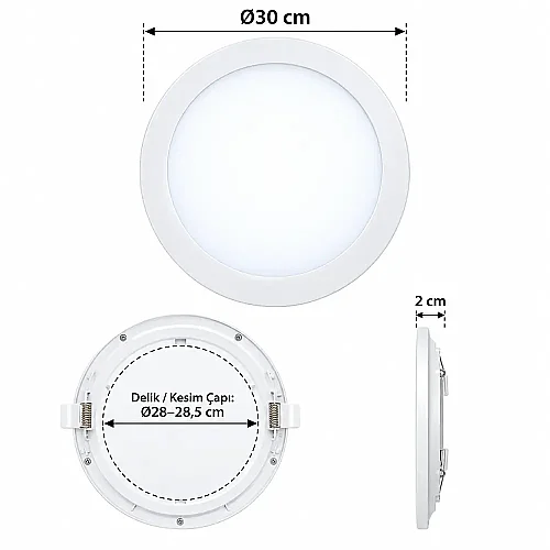 Jüpiter LD468 B 24W Beyaz Işık Slim Led Panel Armatür - 3