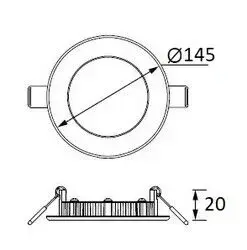 Jupiter LD469 B 9W Yuvarlak Led Panel 6500 K Beyaz Işık Siyah Kasa - Jupiter (1)