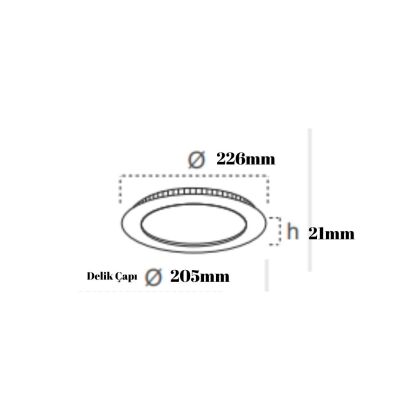 Jupiter LD473 B 18W Günışığı Slim Led Panel Beyaz Armatür - 2