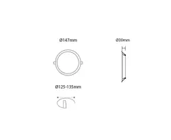 Jupiter LD512S Yuvarlak Downlight Led 9W 3000K - Jupiter (1)