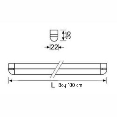 Jupiter LE496 S 10W Led'li 100cm Gizli Işık Armatürü 3000K Günışığı - 2