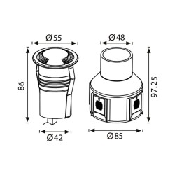 Jupiter LG927 S 2W Gömme Led Bahçe Armatürü 3000K Günışığı - JUPİTER (1)