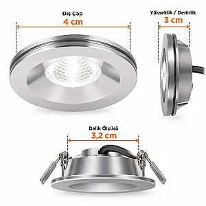Jupiter LS968 B 3W Beyaz Işık Led Mini Spot Beyaz Armatür - 4