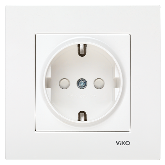 Viko Karre/Meridian Beyaz Topraklı Priz (Çerçeve Hariç) (Çocuk Korumalı) 90967042 - Viko