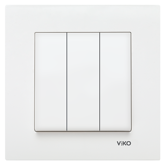 Viko Karre/Meridian Beyaz Üçlü Anahtar Mekanizma (Çerçeve Hariç) 90967068 - Viko