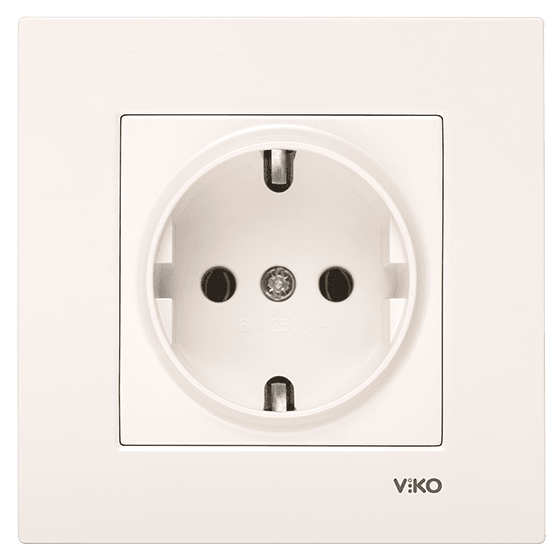 Viko Karre/Meridian Krem Topraklı Priz Mekanizma (Çerçeve Hariç) 90967208 - Viko