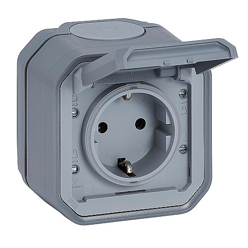 Legrand 069730L Plexo New Sıva Üstü Priz, Gri IP55 IK07 (Kapaklı, Schuko) - 3