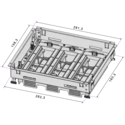 Legrand 12 Modül Döşeme Altı Buat (3x4) Ayarlanabilir (Boş Kasa) - Legrand (1)