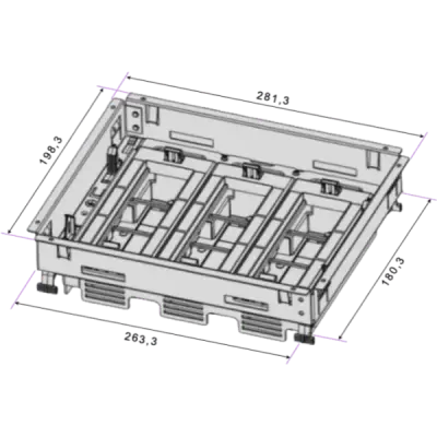 Legrand 12 Modül Döşeme Altı Buat (3x4) Ayarlanabilir (Boş Kasa) - 2