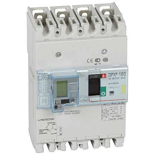 Legrand 420034 DPX³ 160 Kaçak Akım Korumalı Kompakt Şalter, 4P 80A 16kA - 1