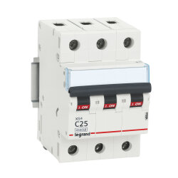 Legrand - 433344 3x25 Amper 4,5kA C Tipi XS4 Otomatik Sigorta - LEGRAND