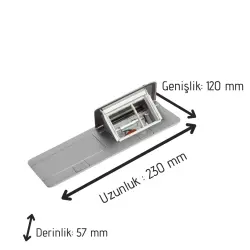 Legrand Donatılabilir Masa Döşeme Altı Buat Mat Alüminyum 054012 (Boş Kasa) - Legrand (1)