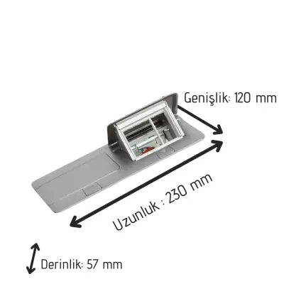 Legrand Donatılabilir Masa Döşeme Altı Buat Mat Alüminyum 054012 (Boş Kasa) - 2