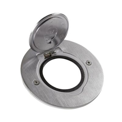 Legrand IK08 IP44 Döşeme Prizi Paslanmaz Çelik Tekli Yuvarlak (Boş Kasa) - 1