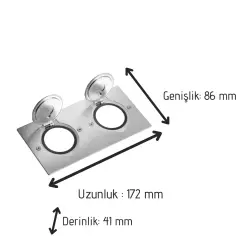Legrand Paslanmaz Çelik IP44 Ik08 Korumalı Donatılabilir İkili Dikdörtgen Döşeme Prizi 089702 (Boş Kasa) - Legrand (1)