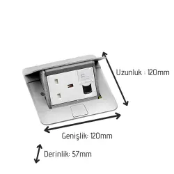 Legrand Pop-Up Döşeme Altı Buat 3 Modül Gri (Boş Kasa) - Legrand (1)