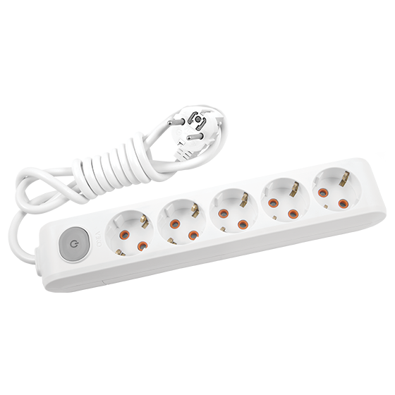 Viko Multi-Let Beşli Grup Priz Anahtar Topraklı 2 Metre Beyaz (Çocuk Korumalı) 90117502 - Viko