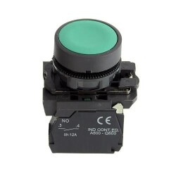 Mutlusan SW-AA31 22mm Plastik Yaylı Buton Start (Yeşil) - Mutlusan