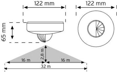 Nade 10467 360° Tavan Tipi Sıvaüstü Koridor Hareket Sensörü (İki Gözlü) - 2