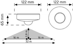 Nade 10500 360° / 180° Tavan Tipi Sıvaüstü Varlık Sensörü (Üç Gözlü) - Nade (1)