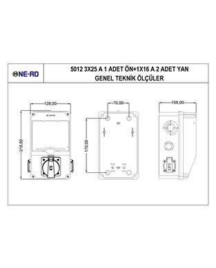 Nead 5012 Kombinasyon Kutusu 1Adet 3x25A + 2Adet 1x16A - 3