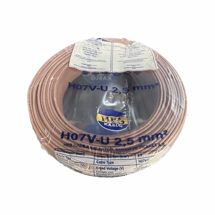 Hes Nya Kablo 2,5 mm² Kahverengi ( H07v-U ) - HES Kablo
