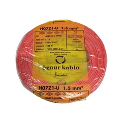 Öznur Nya Kablo 1,5 mm² Kırmızı ( H07Z1-U ) Halojen Free - Öznur