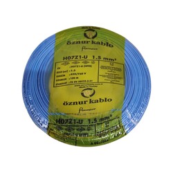 Öznur Nya Kablo 1,5mm Mavi (H07Z1-U) Halojen Free - Öznur