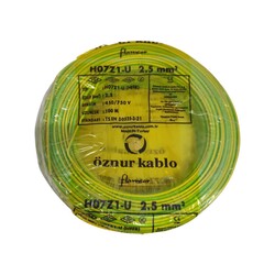 Öznur NYA Kablo 2,5 mm² Sarıyeşil ( H07Z1-U ) Halojen Free - Öznur