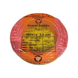 Öznur Nya Kablo 2,5mm Kırmızı (H07Z1-U) Halojen Free - Öznur