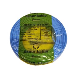 Öznur Nya Kablo 2,5mm Mavi (H07Z1-U) Halojen Free - Öznur