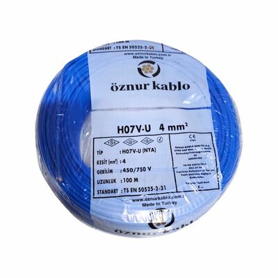 Öznur Nya Kablo 4 mm² Mavi ( H07v-U ) - 1